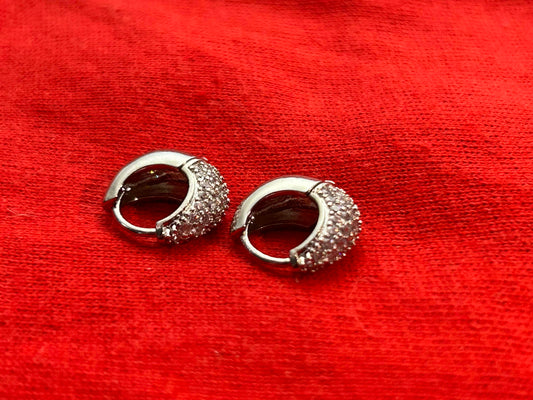 Silver Droplet Hoops