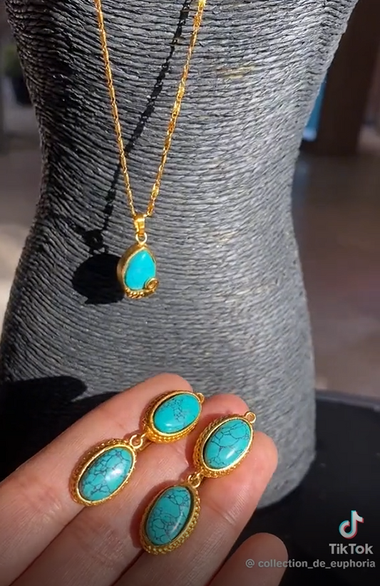 Turquoise Harmony Earring and Necklace Set